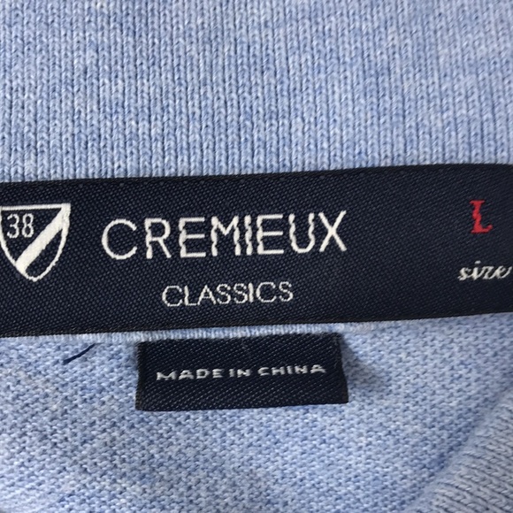 Daniel Cremieux Blue Solid Collard Polo Shirt Men's Size Large Pullover Casual - Picture 4 of 5